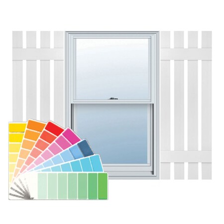 Ekena Millwork Lifetime Vinyl, 4 Board Spaced (2 Batten), Board-n-Batten Shutters, w/Shutter-Loks, LS4C16X03800PG LS4C16X03800PG
